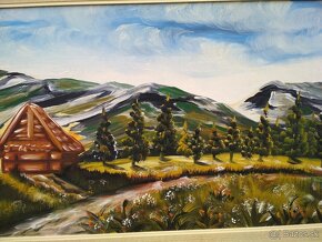 Velky obraz Tatry, olejomalba, 172x63cm - 3