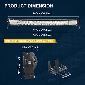 405W LED rampa trojradová zakrivená 83cm - 3