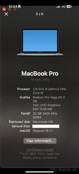 Predám Macbook pro i9 s touchbarom 2018 - 3