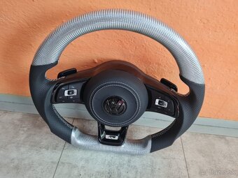 VOLANT VOLKSWAGEN R RLINE GTI - KOZA / BIELY KARBON - 3