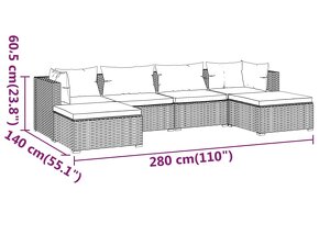 6-dielna záhradná sedacia súprava - 3