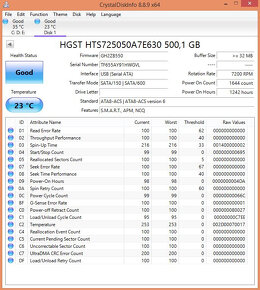 500GB HDD 2,5" 7200rpm - 3