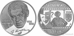 Strieborná minca 10€ (2024) proof - Jozef Kroner - 100.výroč - 3