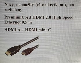 Kábel PremiumCord  HDMI 2.0 High Speed + Ethernet   0,5 m - 3