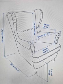 Kreslo + podnožka STRANDMON IKEA - žlté - 3