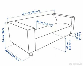 Pohovky Ikea Klippan, 2 kusy, koženka - 3