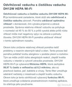Čistička a zvlhčovač vzduchu DH12W HEPA WIFI - 3