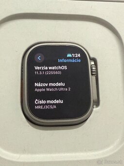 Predám Apple Watch Ultra 2 49mm Natural Titan Stav nových - 3