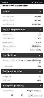 HDD, harddisk 2.5 palcový Seagate 500 GB - 3