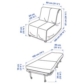 Rozkladacie kreslo, postel Ikea LYCKSELE MURBO - 3