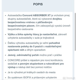 Autosedačka Concord ABSORBER XT - 3