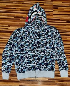 bape camo shark blue full zip hoodie - 3