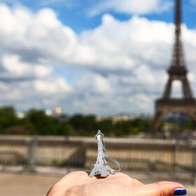 Eiffel Tower - kľúčenka Eiffelova veža | bronzová - 3