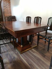 Starožitný jedálenský stôl a stoličky - 3