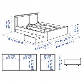 IKEA SONGESAND postele s 2 nádobami biely 160x200 cm - 3