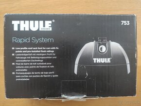 predám strešný nosič THULE RAPID SYSTEM 753 a tyče WINGBAR - 3