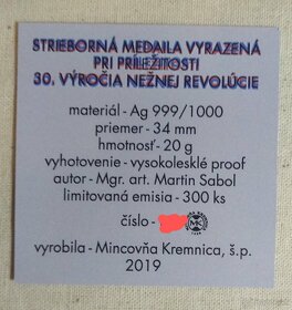 Strieborná medaila 30. Výročie nežnej revolúcie - 3