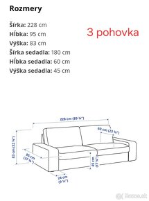 Predám za symbolickú cenu KIVIKI IKEA / sedacie pohovky 2ks - 3