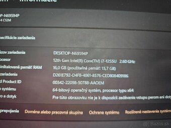 Vykonny MSI Modern 14 so 16gb ram i7 procesorom a 512gb ssd - 3