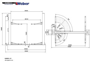 Dvojstĺpový zdvihák WEBER M4000kg - 3