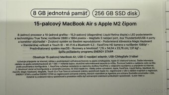 Nový nerozbalený MacBook Air 15,3 M2 záruka a doklad - 3