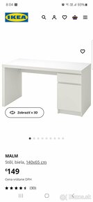 Písací stôl MALM IKEA hnedý - 3