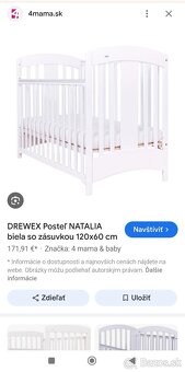 Detská posteľ/ postieľka s matracom - 3