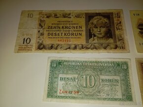 BANKOVKY 10 KČS 1927-1986, 4 RŮZNÉ EMISE, NEPERFOROVANÉ - 3