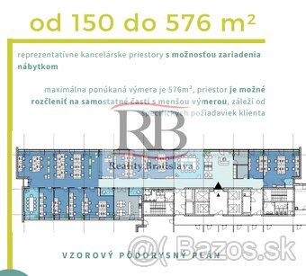 Nadštandardné kancelárske priestory 150-576m2, v Office Cent - 3