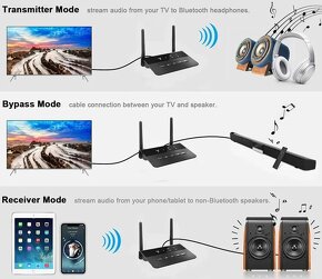 Bluetooth - vysielač prijímač prenos audio - 3