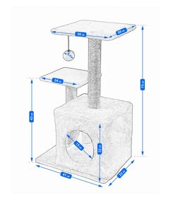 Škrabadlo / Strom pre mačky - 73cm - 3