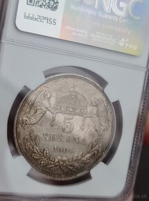 5 koruna 1909KB MS63 - TOP kus - krásna patina - 3