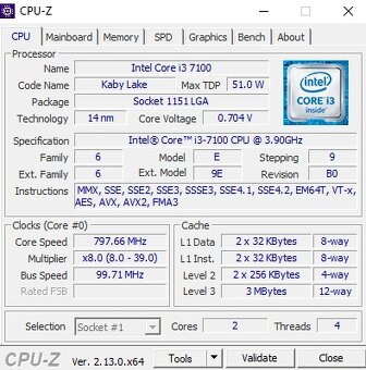 Intel Core i3-7100 (3x) - 3