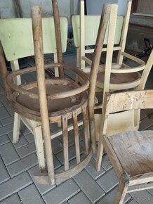 Staré drevené stoličky 6 ks + 1 ks - 3
