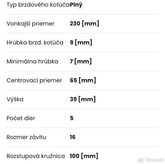 TRW Zadné brzdové kotuče 230 (mm) - 3