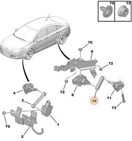 tiahlo zadneho vyskoveho regulatora citroen C5 X7 2008+ C6 - 3