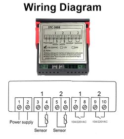 Digitálny duálny termostat STC-3008 - 3