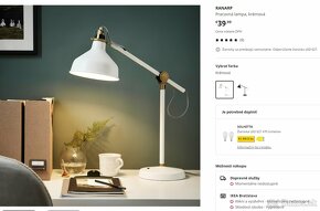 Ikea RANARP pracovná lampa - 3