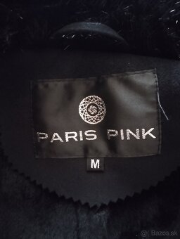 Čierny kabát s kožušinou Paris Pink - 3