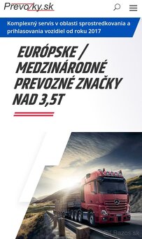 Prevozné značky nad 3,5t ✅2025✅ | Prevozky.sk - 3