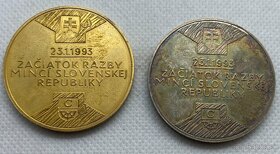 2 x Medaile 1993 - Začátek ražby slovenských mincí - 3