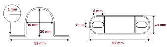 Objímka dvojbodová priemer 20mm 50 KS - 3