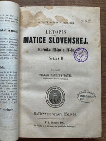 Konvolut LETOPIS Matice Slovenskej, 6 čísel v 1 zv - 3