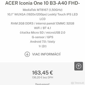 Tablety Acer iconia one 10 - 3