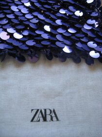 Flitrová fialová kabelka shopper Zara sequin nová - 3