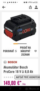 NOVE NEPOUŽITÉ KUPENE 21.11.24 Bosch GBH 18V-26 BATERIA 8.0A - 3