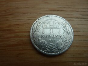 R-U vzácna strieborná 1 koruna 1906 KB - rezervované - 3