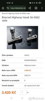 Navýšenie riadidiel , riser set Highway Hawk 6" - 3