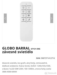 Globo - LED Stmievateľný luster na lanku LED/50W/230V + diaľ - 3