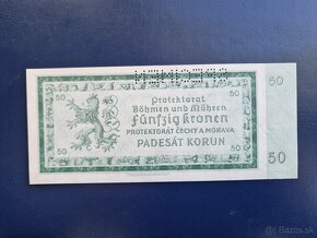 Bankovka 50 Korun 1940 PERFOROVANA UNC - 3